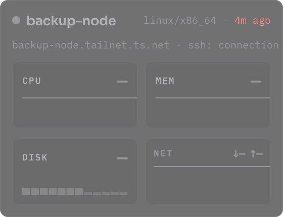 A gray card for a server that does not reply